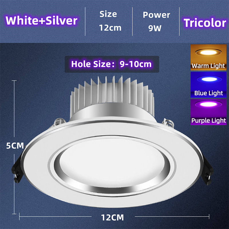 Nordic Style Tricolor Dimming 5W/7W/9W/12W LED Lights Ceiling Light Downlight/Pin Light/ Recessed Light/ Panel Lights