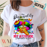TRENDY STATEMENT QUOTES WHITE TSHIRT FOR WOMEN SMALL FREESIZE PLUS SIZE UP TO 3XL