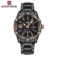 NAVIFORCE Gold Watch for Men Quartz Watches Fashion Casual Original 2024 Waterproof Mens Watch Stainless Steel Wristwatch Double Date Display NF9117
