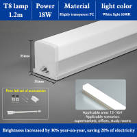 WISDOMMAN LED T8 Tube Light With Casing Seamless 9W 14W 18W