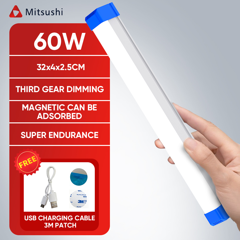 Mitsushi LED LIGHT TUBE Fluorescent Light Led Bar Tube Portable With USB Rechargeable Light LED Table Desk Study Lamp Wall Lighting Outdoor Emergency Light