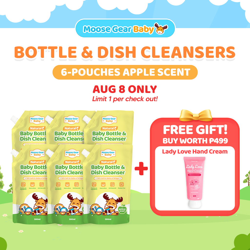 Moose Gear Baby Bottle Cleanser 500ml 6PACKS (Apple Scent) Antibacterial Resealable Leak Proof Cap