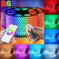 [Support Lalamove Bulk Order] LED Strip Light Outdoor Waterproof Super Bright RGB Light Strip SMD5050 Smart Bluetooth Remote Control Changing Color Dimmable 60led/M Flexible Lights Outdoor Room Christmas Decoration Lights