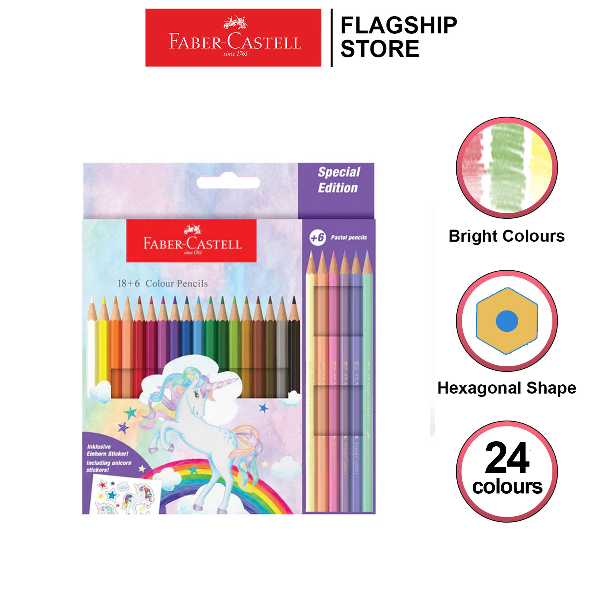 Faber-Castell Unicorn Special Edition Classic Color Pencil 24 Colors (115128)