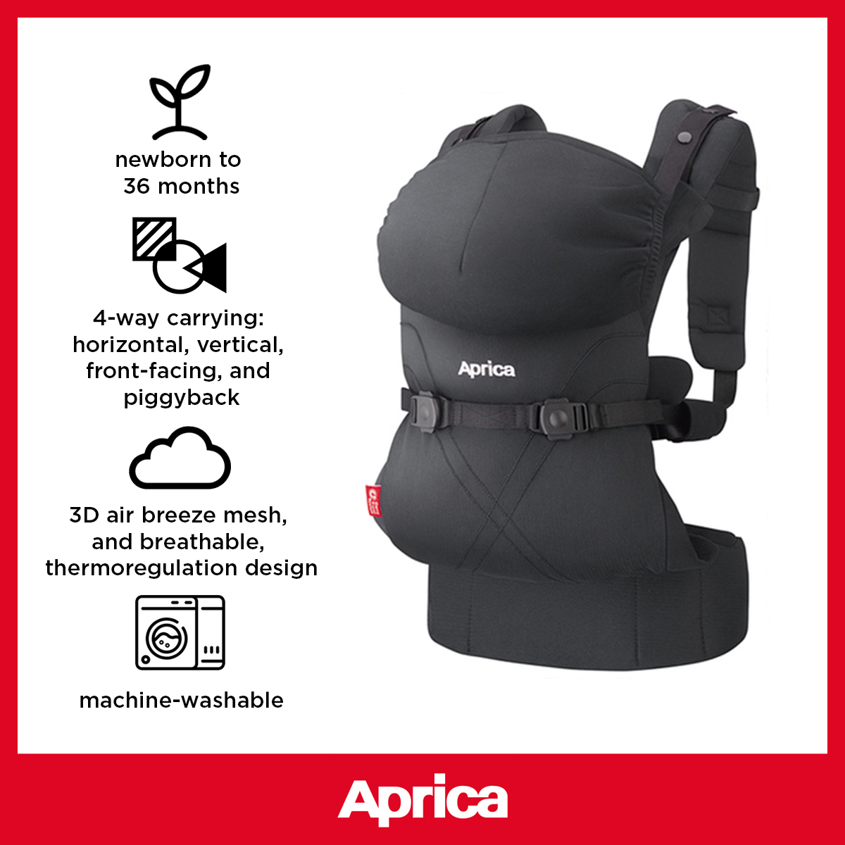 Aprica Colan CTS AB 0m-3y Newborn to Toddler Baby Carrier