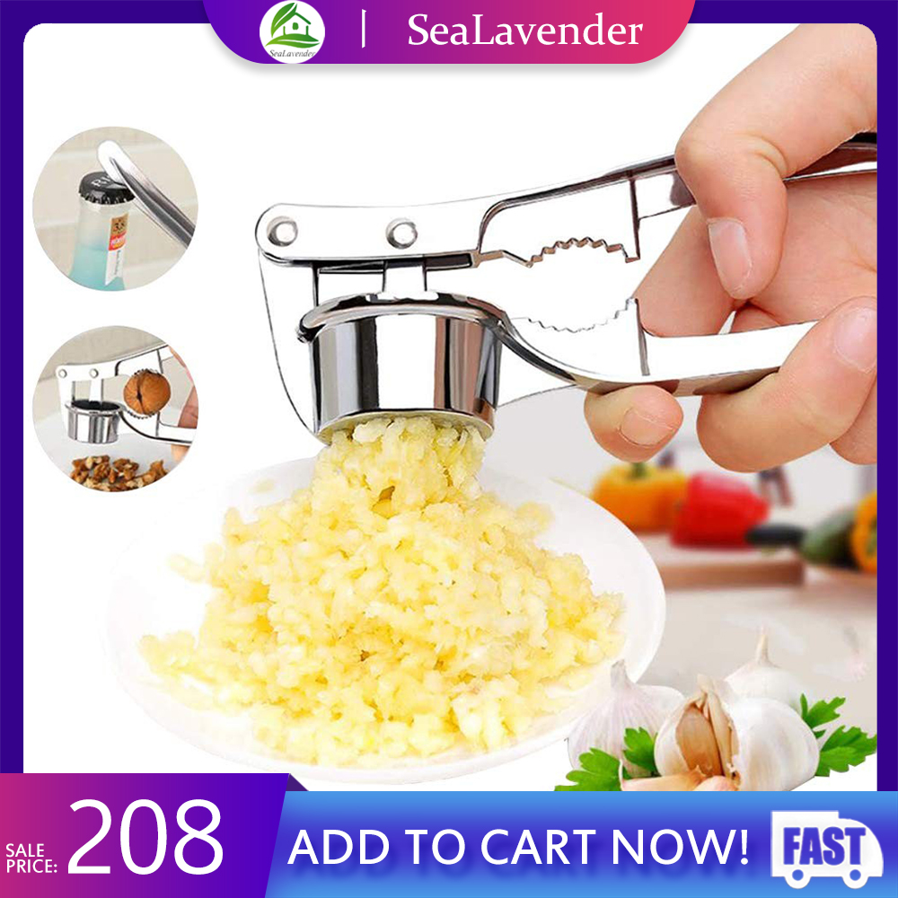 Graag gedaan klem Appal SeaLavender Garlic Press Stainless Steel - Professional Garlic Mincer  Ginger Squeezer Heavy Duty Garlic Presser Garlic Crush Garlic ChopperEasy  to Clean and Highly Durable review and price