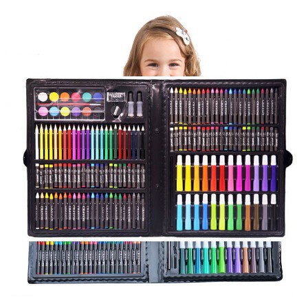 168Pcs Set Kids Super Mega Art Coloring Set Crayons Oil Pastels
