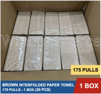 1 BOX 30 PACKS BROWN Interfolded Facial Tissue 150 pulls or 175 pulls  [Paper Towel / Pull up Tissue / ECO FRIENDLY / BROWN TISSUE ] BROWN & GOOD QUALITY