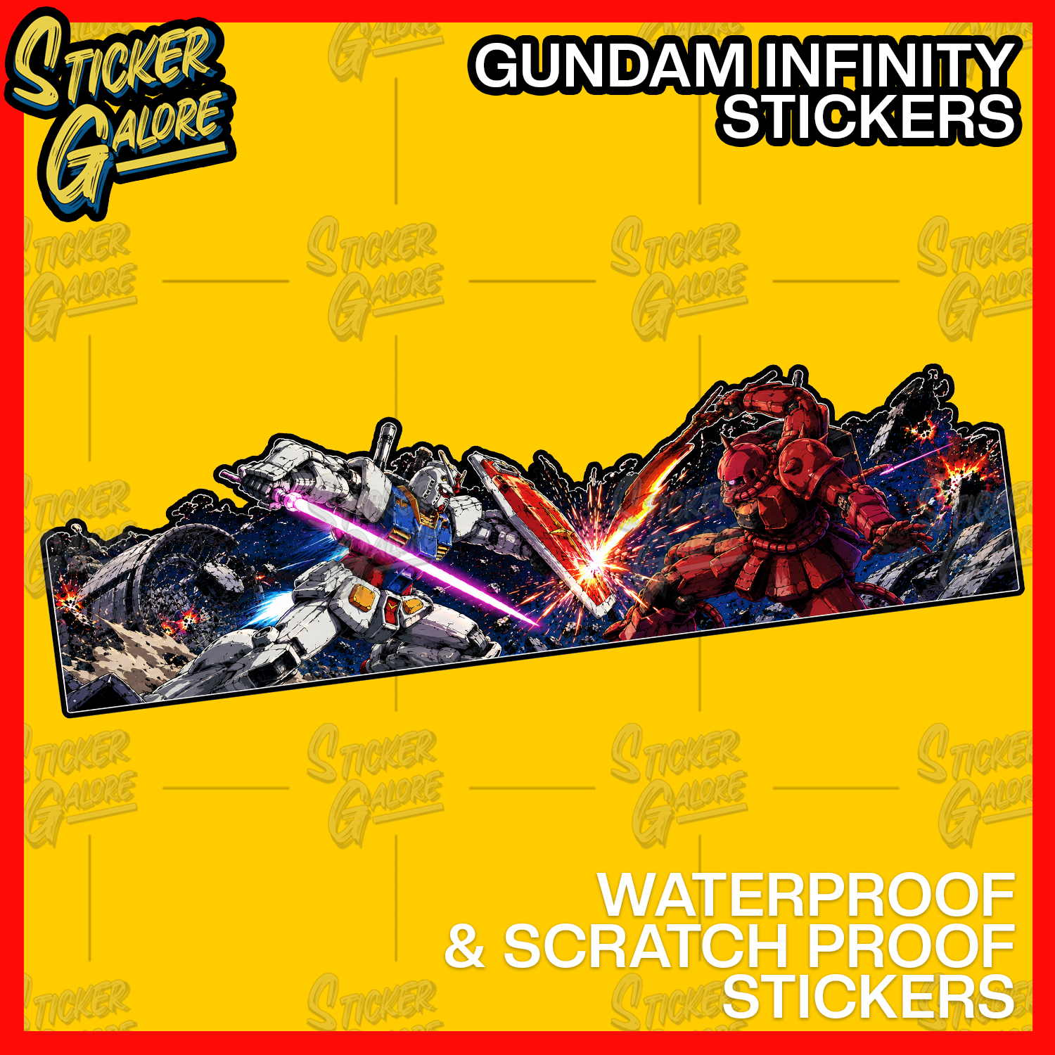 Gundam Inspired Sticker for Tumblers | Anime Decal for Laptop PC Case iPad Laptop Water Bottles Infinity Sticker