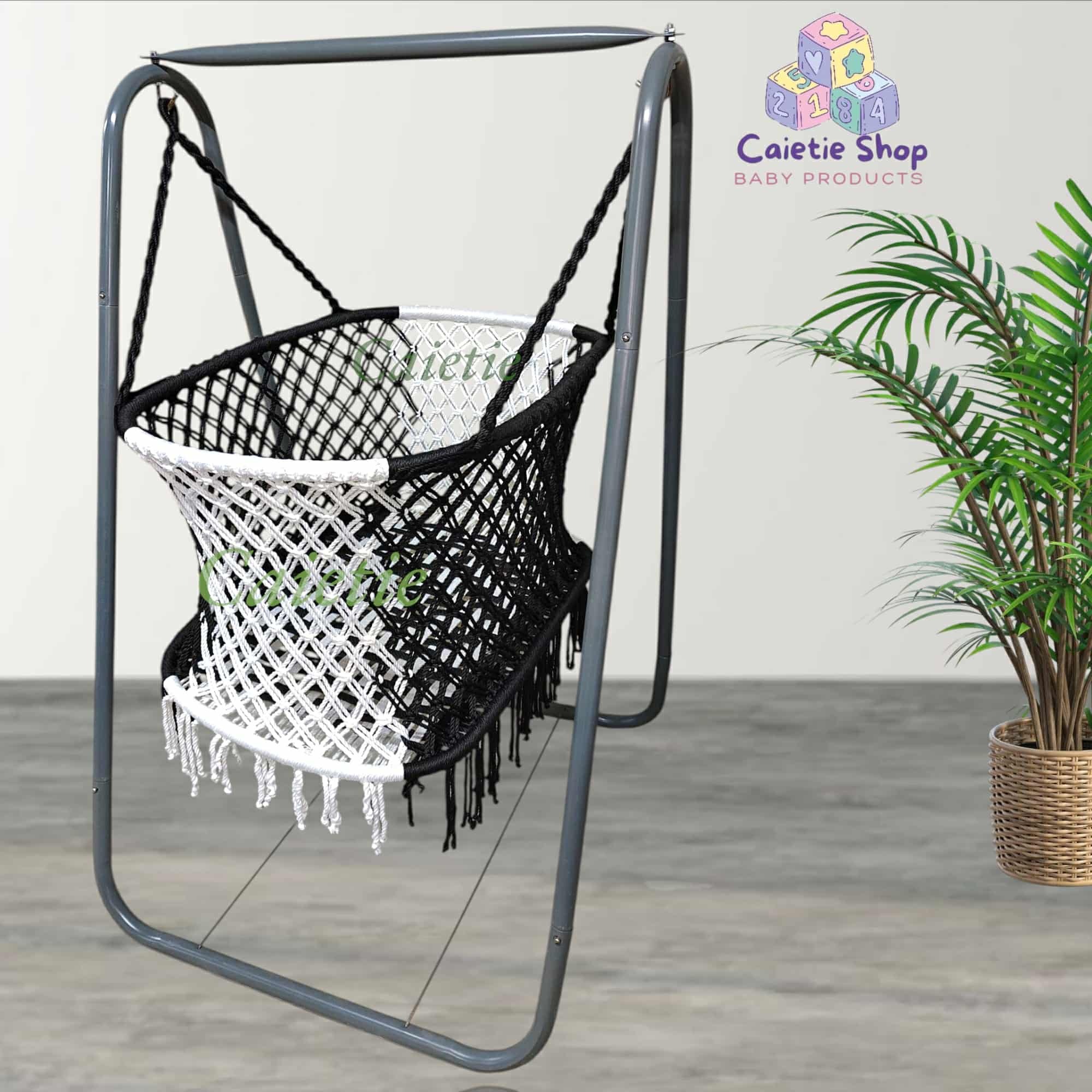 Duyan Baby Swing with Steel Frame Indoor & Outdoor Use Sturdy Metal Bracket Detachable Cradle | Portable Infant Hammock
