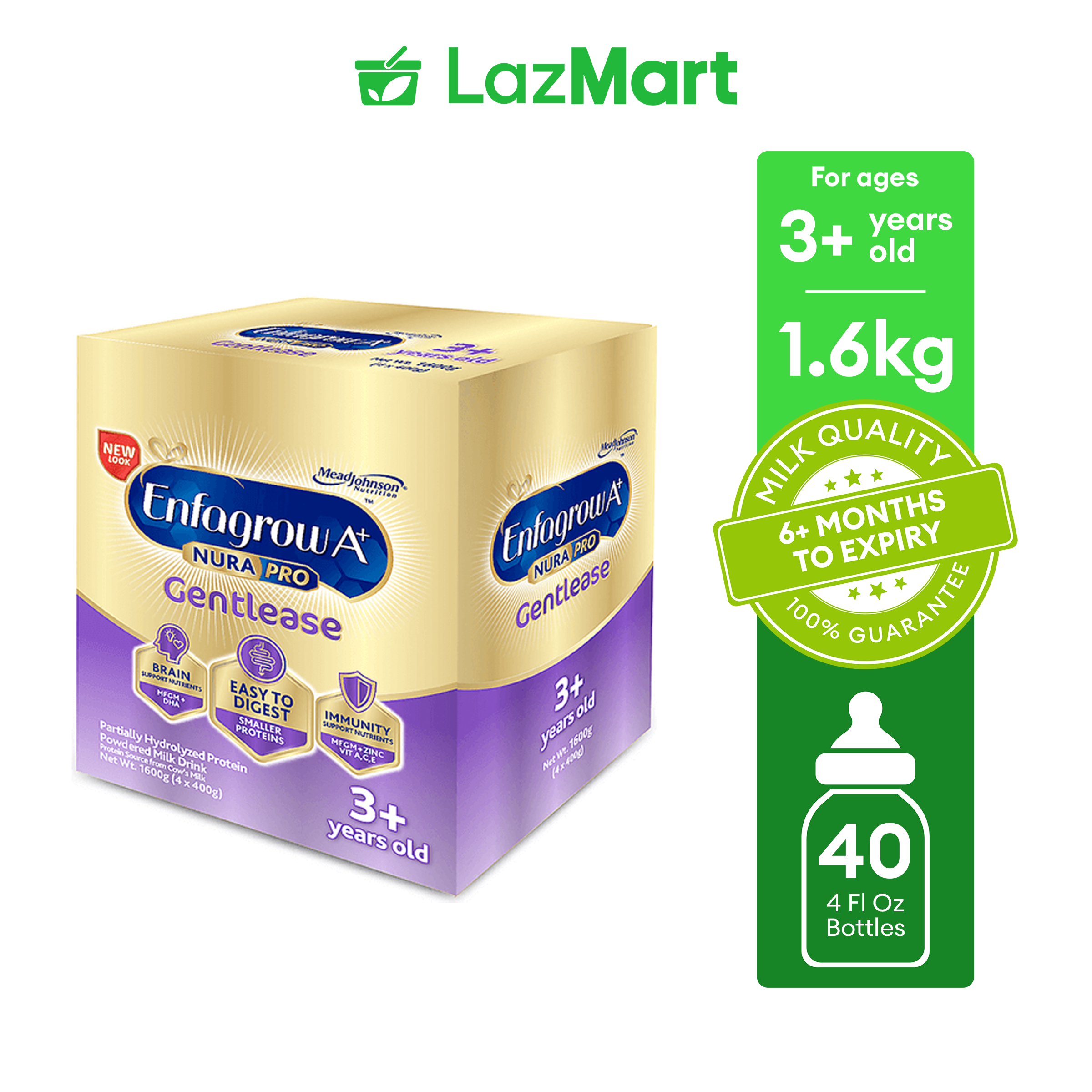 Enfagrow A+ Nurapro Gentlease 1.6kg Milk Supplement Powder for 3+ Years Old