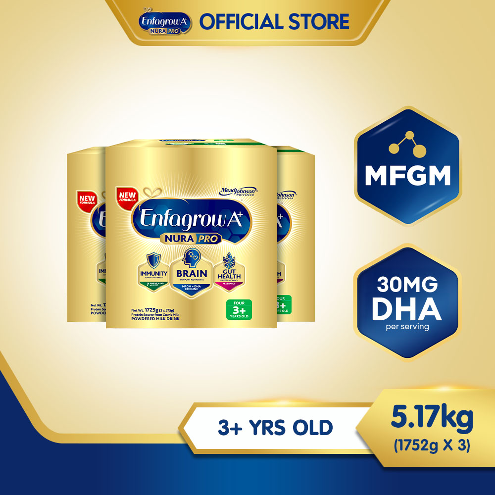 Enfagrow A+ Nurapro Four Milk Supplement Powder for Children/Kids 3+ Years Old 5.175kg (1.725kg x 3)