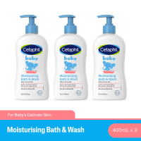 Cetaphil Baby Ultra Moisturising Bath & Wash 400ml - Bundle of 3