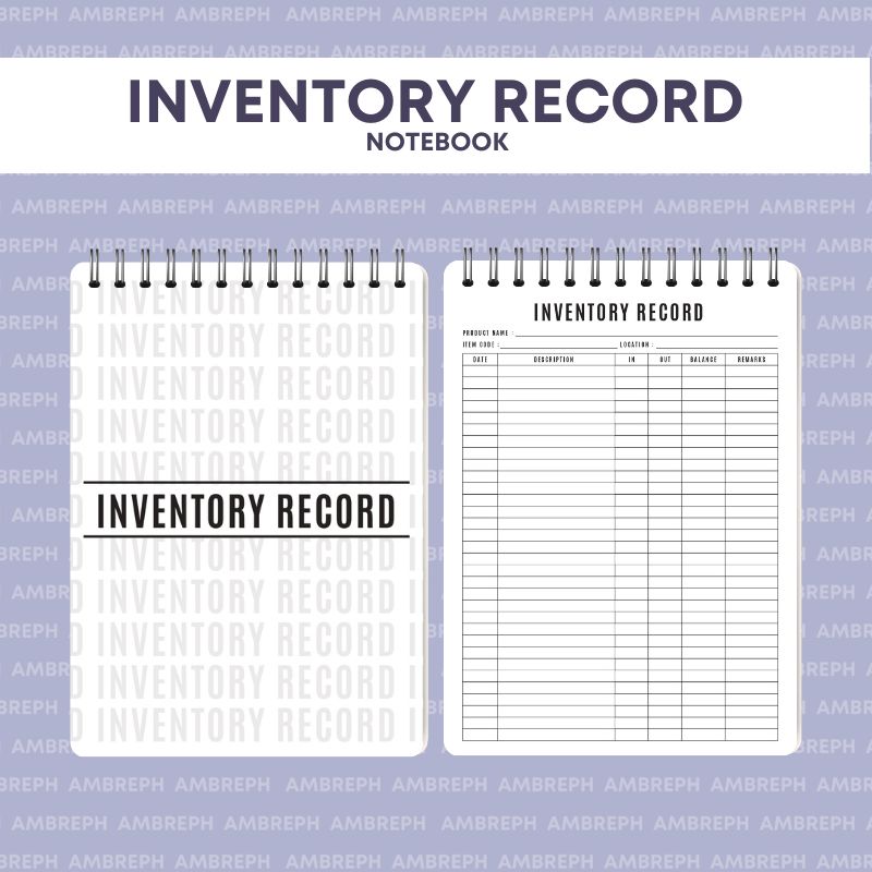 AMBREPH: INVENTORY RECORD MONITORING l A5 SIZE NOTEBOOK MONITORING PERSONAL BUSINESS RECORD 70GSM