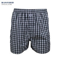 Hanford Men 100% Premium Cotton Woven Boxer Shorts Stark Chelan - Stripe Checkered (1PC/SinglePack)