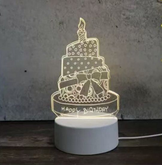 Led Happy Birthday Neon Sign for Party Decor Led Neon Light USB Powered Acrylic White 40*25cm Custom Sign Lights Home Decoration