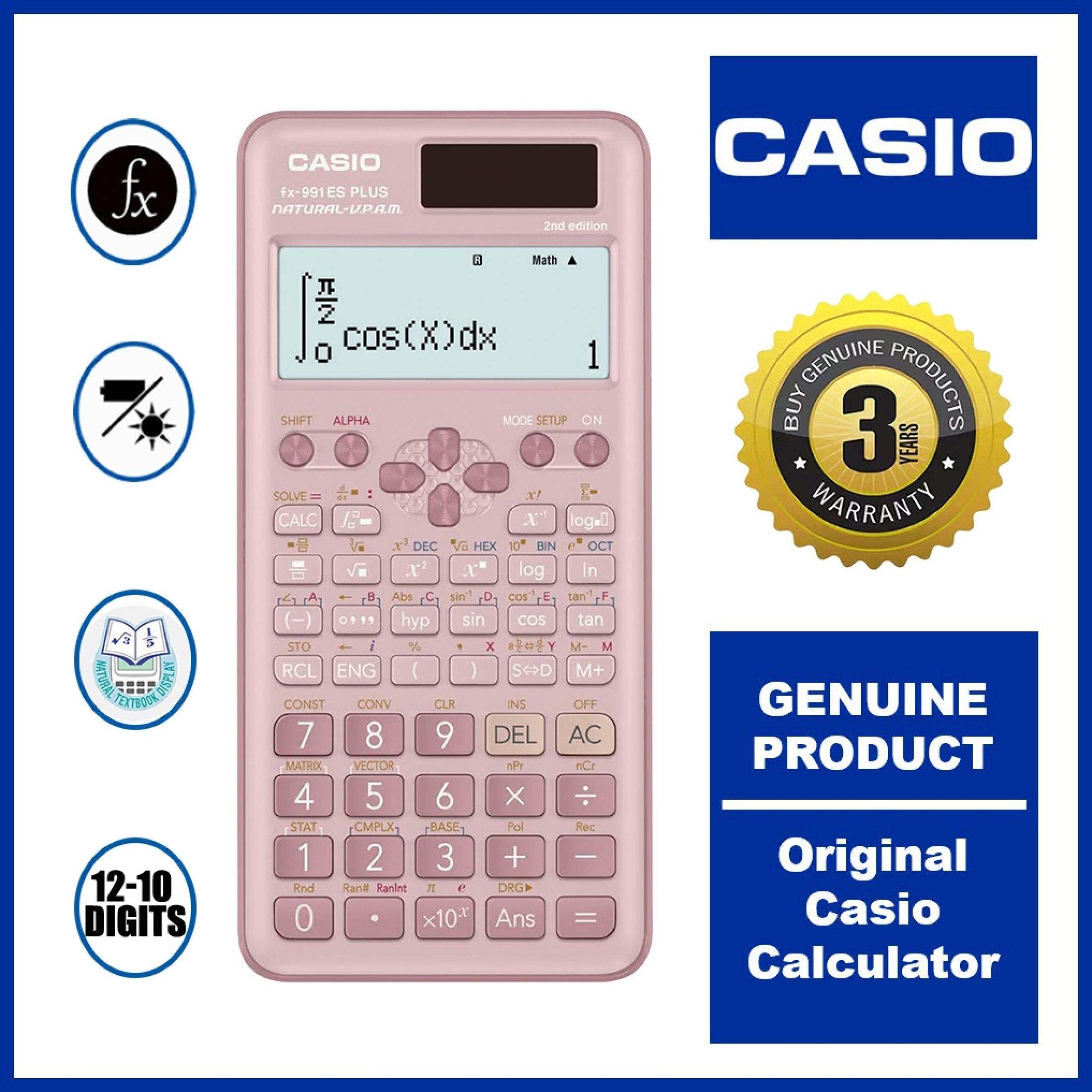 【Original】Scientific Calculator CASIO Fx-991ES plus Solar portable rechargeable calculator Latest Generation Contains 417 Functions