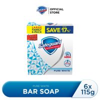 Safeguard Antibacterial Soap Bar 6pid Value Pack Pure White 115g