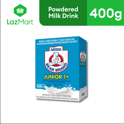 Bear Brand Junior +1 Powdered Milk Drink 400g – Fortified Milk for Toddlers 1–3 Years Old With Iron Zinc & Vitamins
