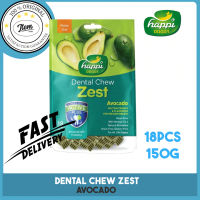 HAPPI DOGGY DENTAL CHEW ZEST AVOCADO 18PCS PETITE SIZE DOG TREATS