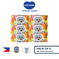 Uni-Love Tom and Jerry Wipes (Tuffy) 80s Pack of 6