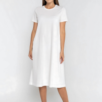 CLOTHINGHUB WHITE JANICE PLAIN DRESS