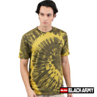 BUM BLACK ARMY - TIE-DYE T-SHIRT WITH SPIRAL PATTERN SHORT SLEEVES.