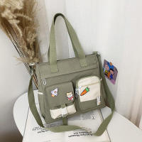 EMS NEW style fashion Korea Fashion Nylon cloth Shoulder bag Tote Sling Bag Large bag cute style with keychain