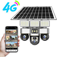 V380 HD 1080P cctv solar outdoor waterproof Camera WiFi/4G Sim Outdoor 3 Lens 3 Screen 10X Zoom PIR Human Detect Cameras Waterproof Night Vision CCTV Security Protection with LED light