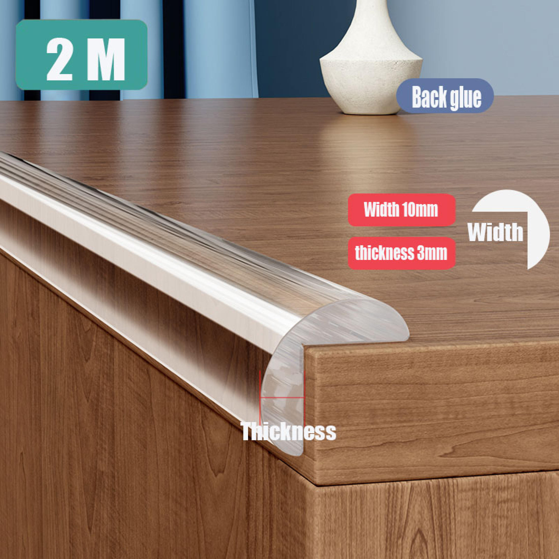 BLIVO 1M 2M Baby Kids Safety Edge Protector Table Corner Protector Corner Guard Cushion Guard Strip Soft Bumper COD