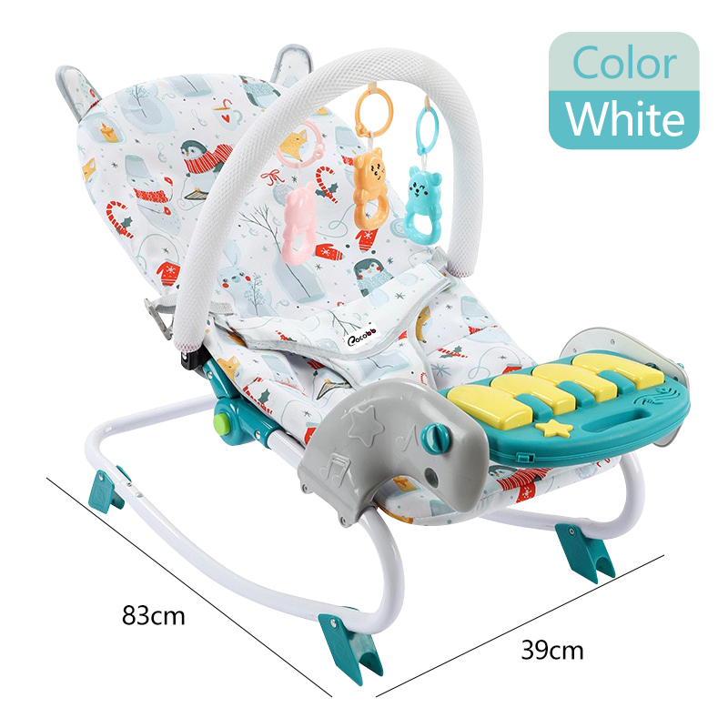 COCOBB Baby Rocking Chair Multifunctional Foldable Soft Newborn Safety Balancing Baby Rocking Chair and Music Tray