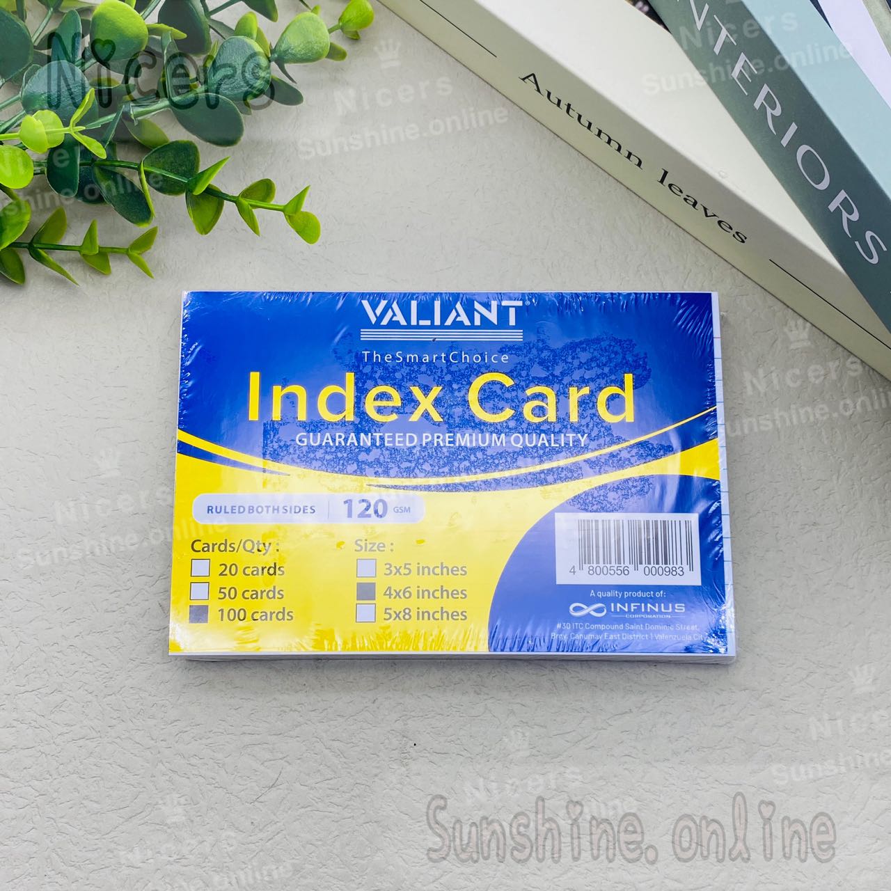 4x6 3x5 SIZE INDEX CARD RULED BOTH SIDES 100PCS PER PACK