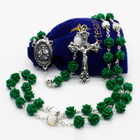 Filipino Faux Coral Catholic Rosary - Santo Nino - Free Pouch - Artesano