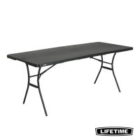 Lifetime 6 FT Durable Black Table - Easy Maintenance Foldable and Eco-Friendly Craftsmanship!