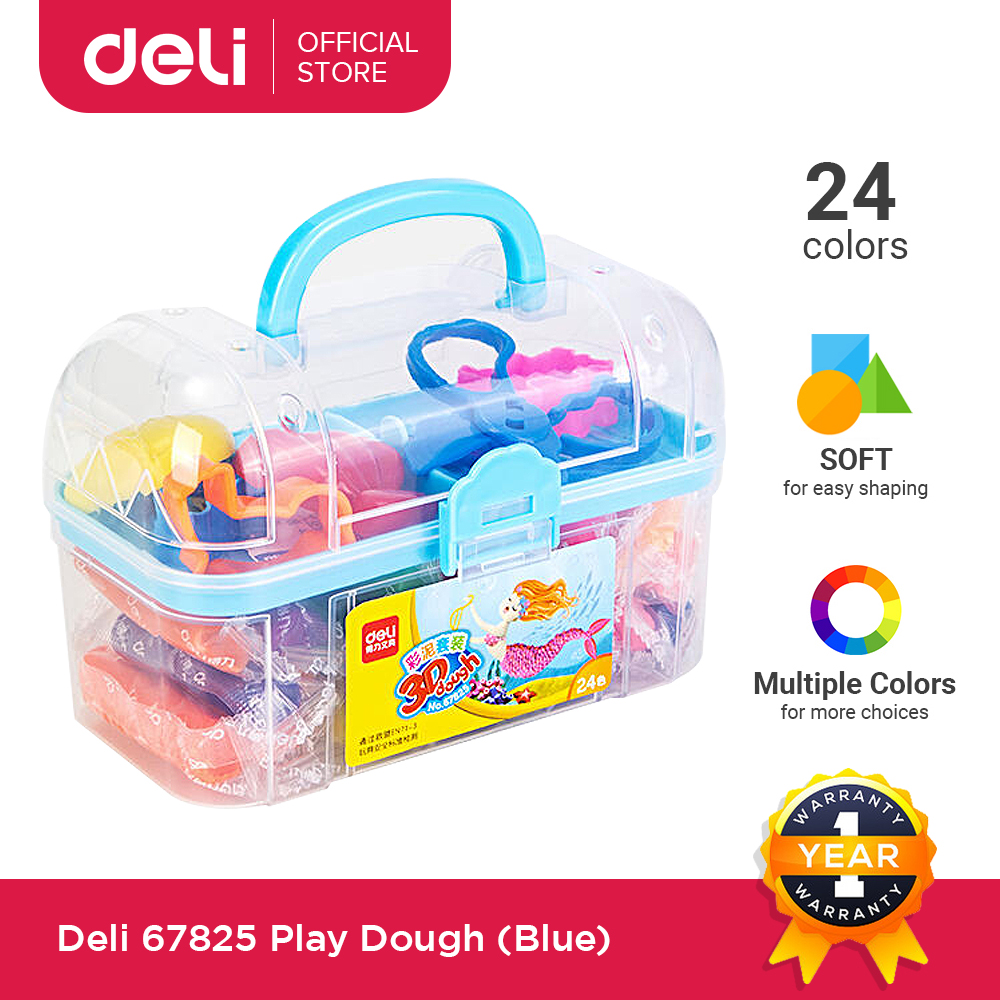 Deli 24 colors Clay Dough Set for Kids Safe and Interesting Treasure Box Clay Set for Kids Color Mud 67825