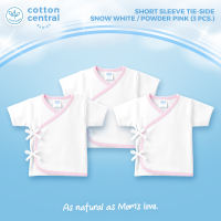 Cotton Central™ (3 pcs) Short Sleeve Tie-Side / Tieside Newborn Infant Baby 100% USA Cotton Boy Girl Stuff And Clothes