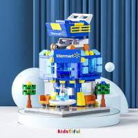 Mini City Street View Building Blocks Toys KFC MacDonalds Shop 3D Model Puzzle Toys for Kids Girls Educational Toy