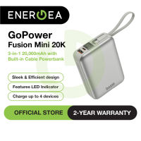 Bazic GoPower Fusion Mini 20K 3In1 20000Mah Powerbank with Built-In USB-C and Lightning Cable - Pebble