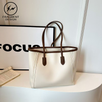 F&D Elegant Tote Bag Zipper Big Shoulder Laptop Bag Leather Lady Handbag for Work Dating College