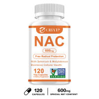 NAC Supplement NAC (N-Acetyl Cysteine) 600 mg Capsules Naglalaman ng Selenium at Molybdenum para sa Cellular Health