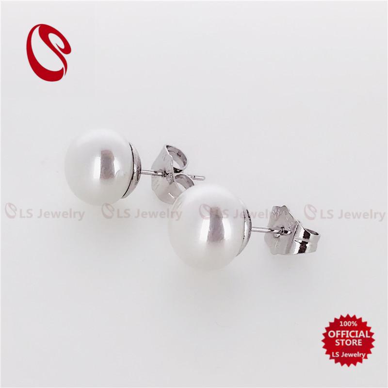 LSjewelry High-Quality Pearl Stainless Steel Stud Earring E139