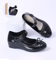 SIZE 24-35 Girls black shoes #565 school shoes for Kids high heels shoes (Rubber-weighty)