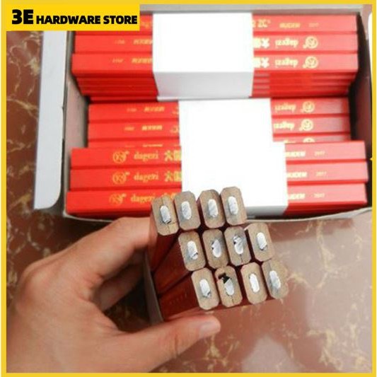 3E 12Pcs Carpenter Pencil Flat Thick Lead Carpenter