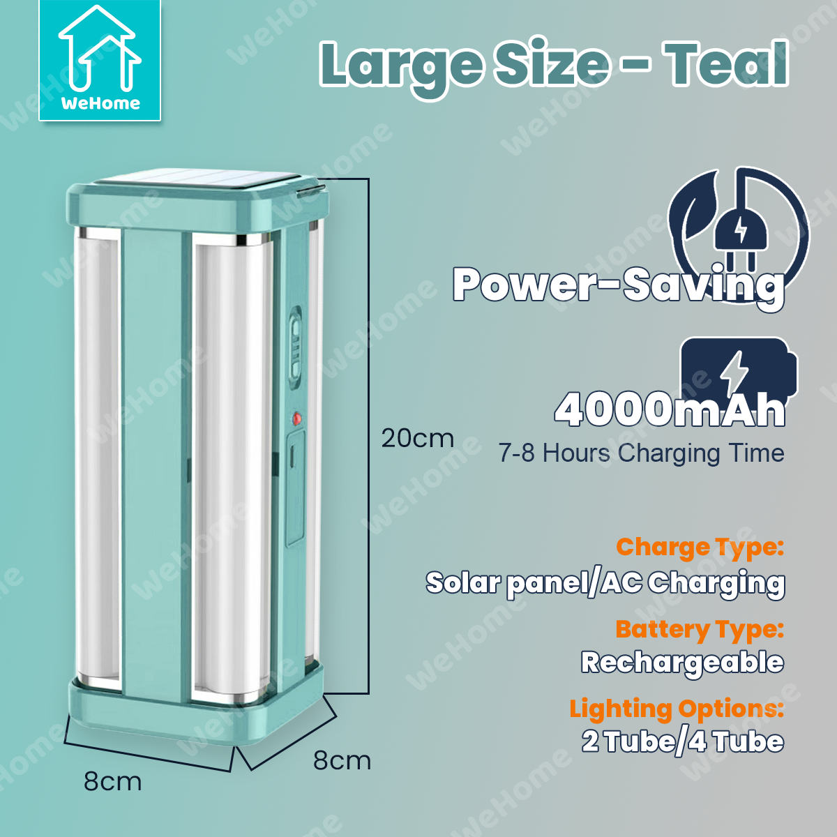 WeHome Solar LED Camping Light 4000mAH Rechargeable Waterproof Portable Emergency Outdoor Lamp
