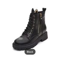 Size 35-40 Womens Fashion Autumn Early Winter Shoes Thick Sole Cow Leather Shoes Ankle Martin Boots