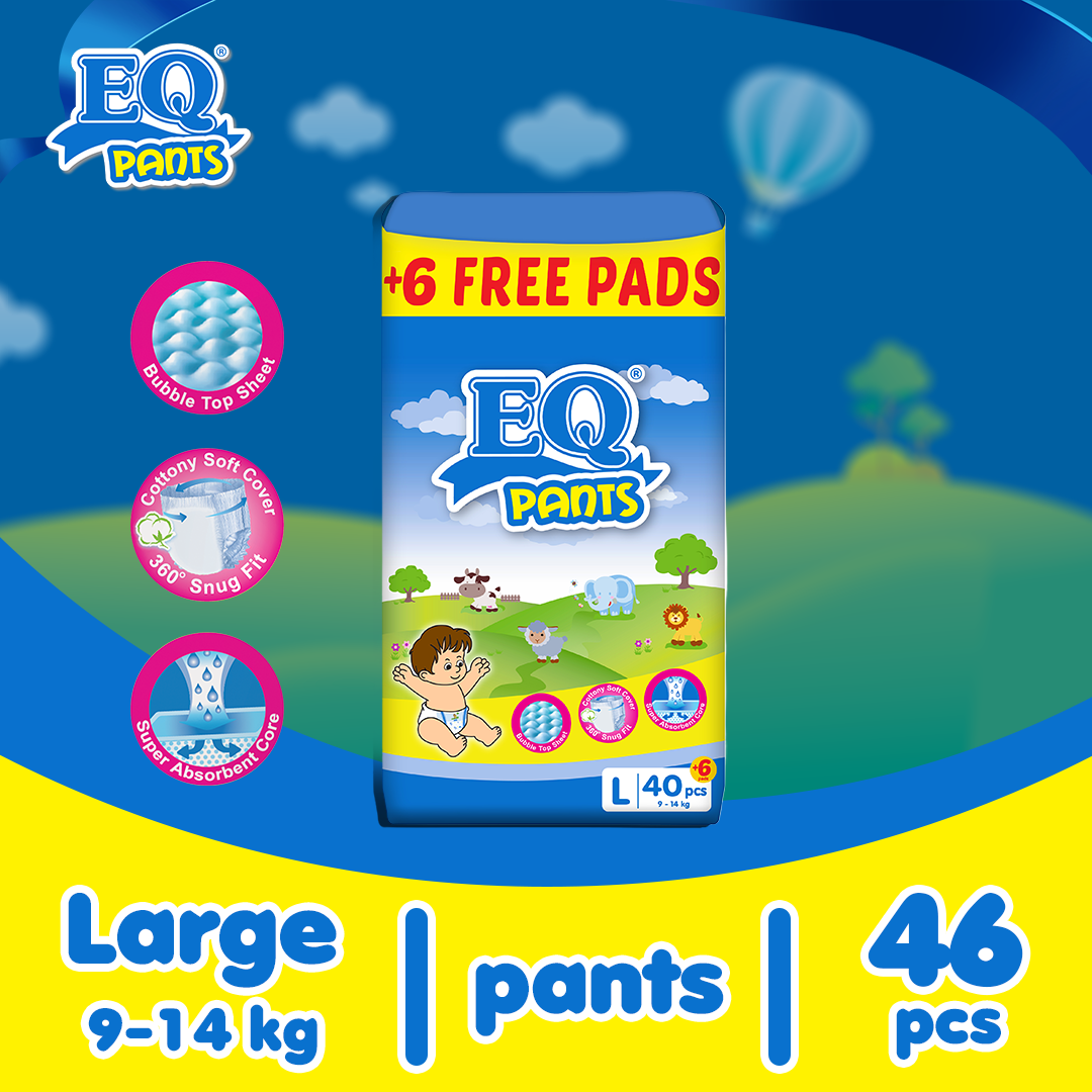 EQ Pants Large (9-14 kg) - 40 pcs x 1 pack (40 pcs) - Diaper Pants
