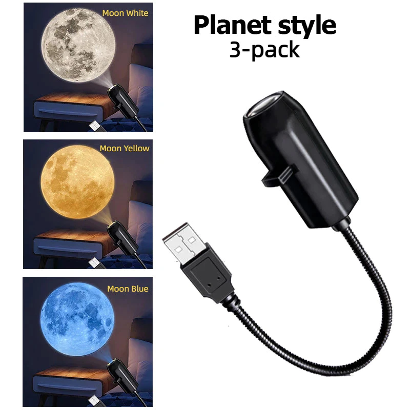 10 Pack Star Galaxy Projector Lamp Rotatable LED Night Light Moon Lamp Bedroom Creative LED Night Light Atmosphere Light