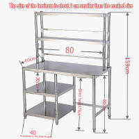 3/4/5 Layer Kitchen Organizer Storage Stainless Steel Kitchen Rack With Removeable Top Working Table Shelf With Wheel Microwave Oven Rack Heavy Duty Industrial Metal Rack Shelf Floor-Stand