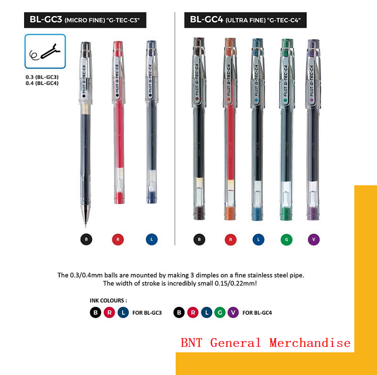Signpen Pilot Gtec C3/C4 Pilot G-Tec 0.3 0.4 Pens SIGNPEN AND REFILL ONLY