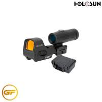 Holosun HS510-HM3X Combo Kit Black Anodized 1x 0.91 x 1.26 2 MOA Red Dot/65 MOA Circle Multi Reticle 3x Magnifier